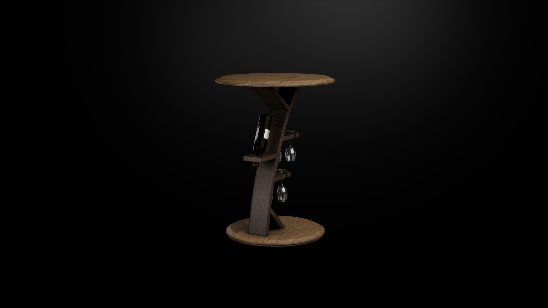 Wine table Low-poly 3D model_5
