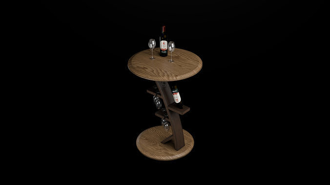Wine table Low-poly 3D model