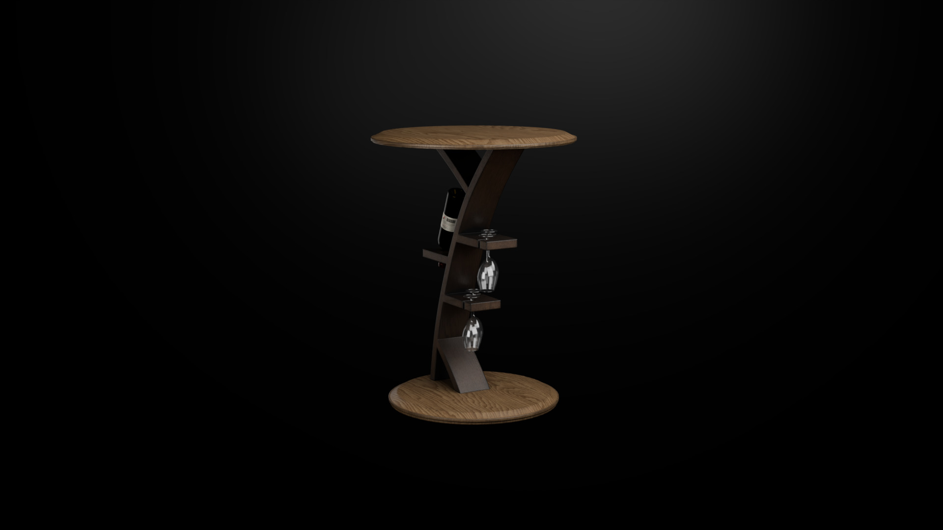 Wine table Low-poly 3D model_9