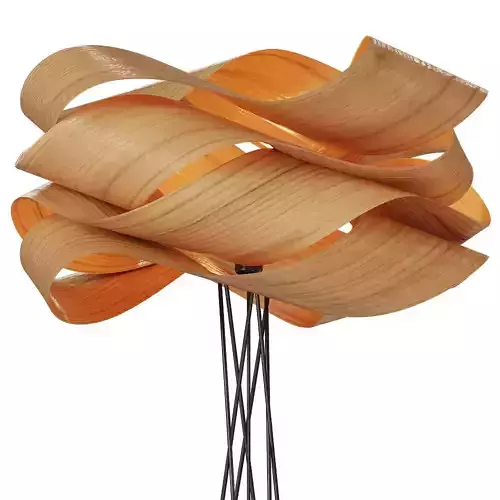 Wooden Ribbon Floor Lamp 3D Model