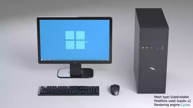Generic Office Desktop PC 3D Model Collection