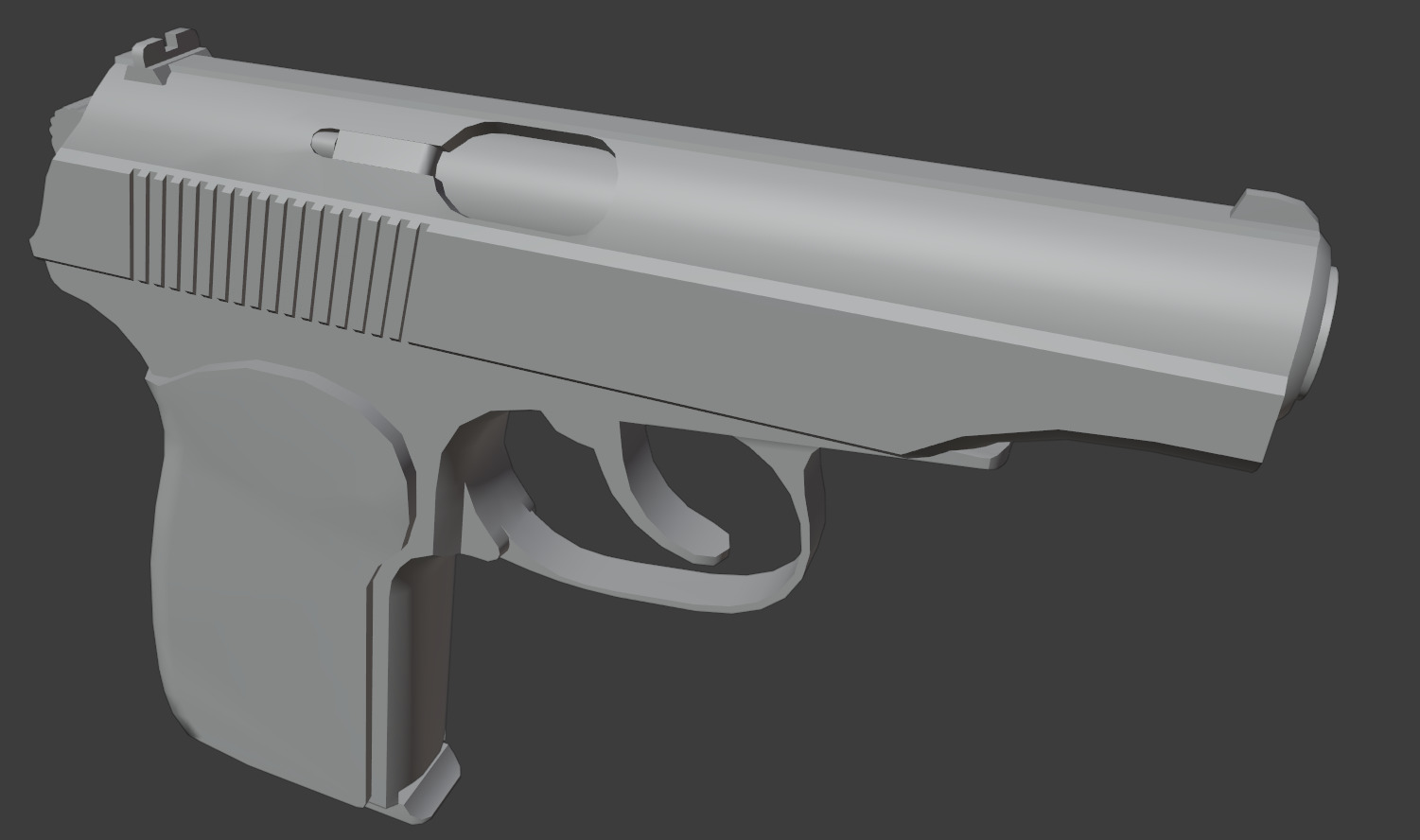 Old worn out Makarov Pistol Low-poly 3D model_14