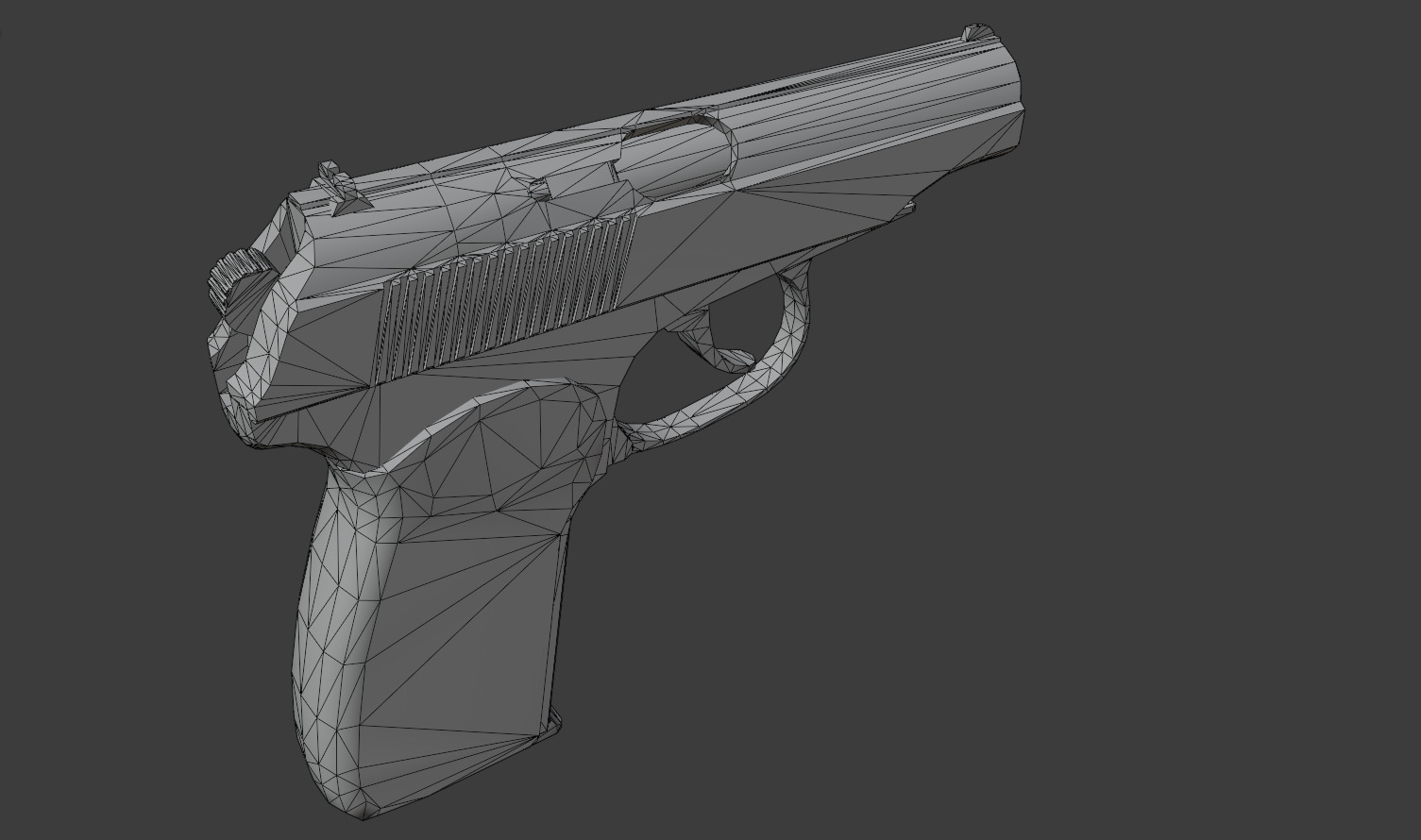 Old worn out Makarov Pistol Low-poly 3D model_6