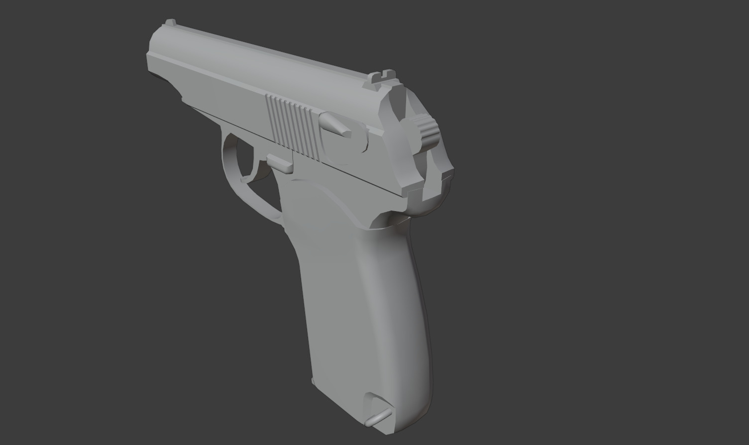 Old worn out Makarov Pistol Low-poly 3D model_15