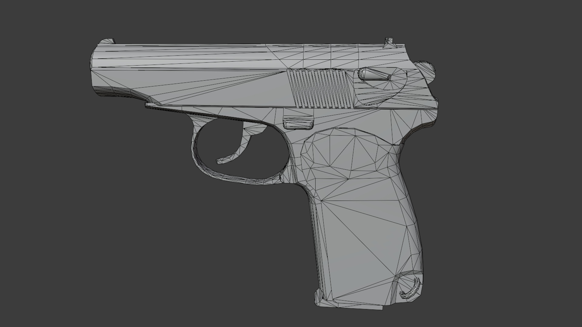 Old worn out Makarov Pistol Low-poly 3D model_16