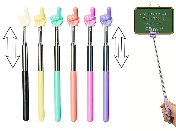 Telescoping Pointer Hand Stick  Finger Pick Me   Low-poly 3D model