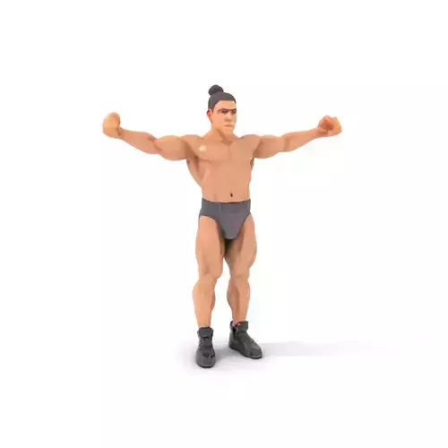 Muscular Male Character Model Rigged and Animated
