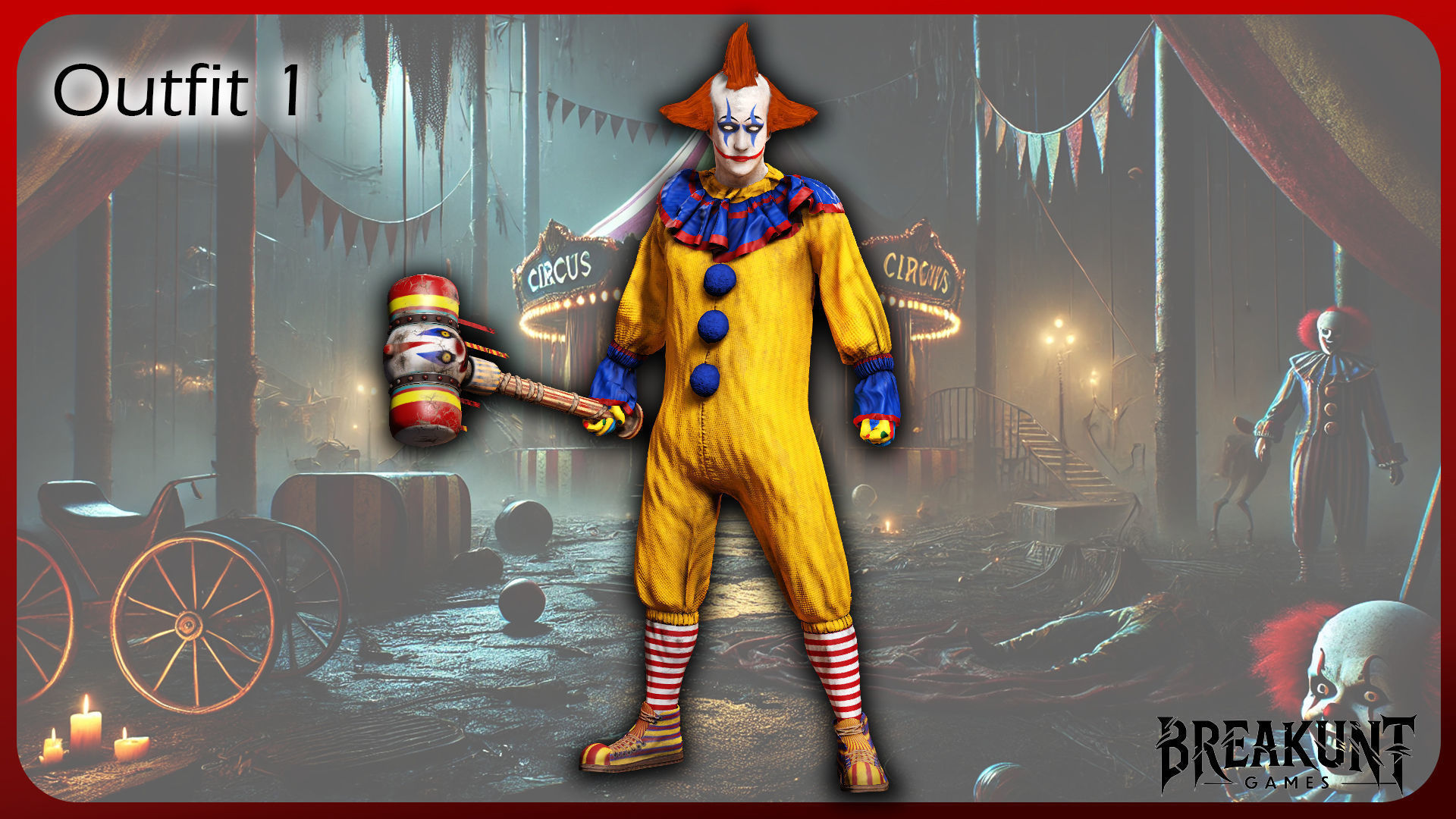 Creepy clown - 3 outfits and 3 assets 3D model_4