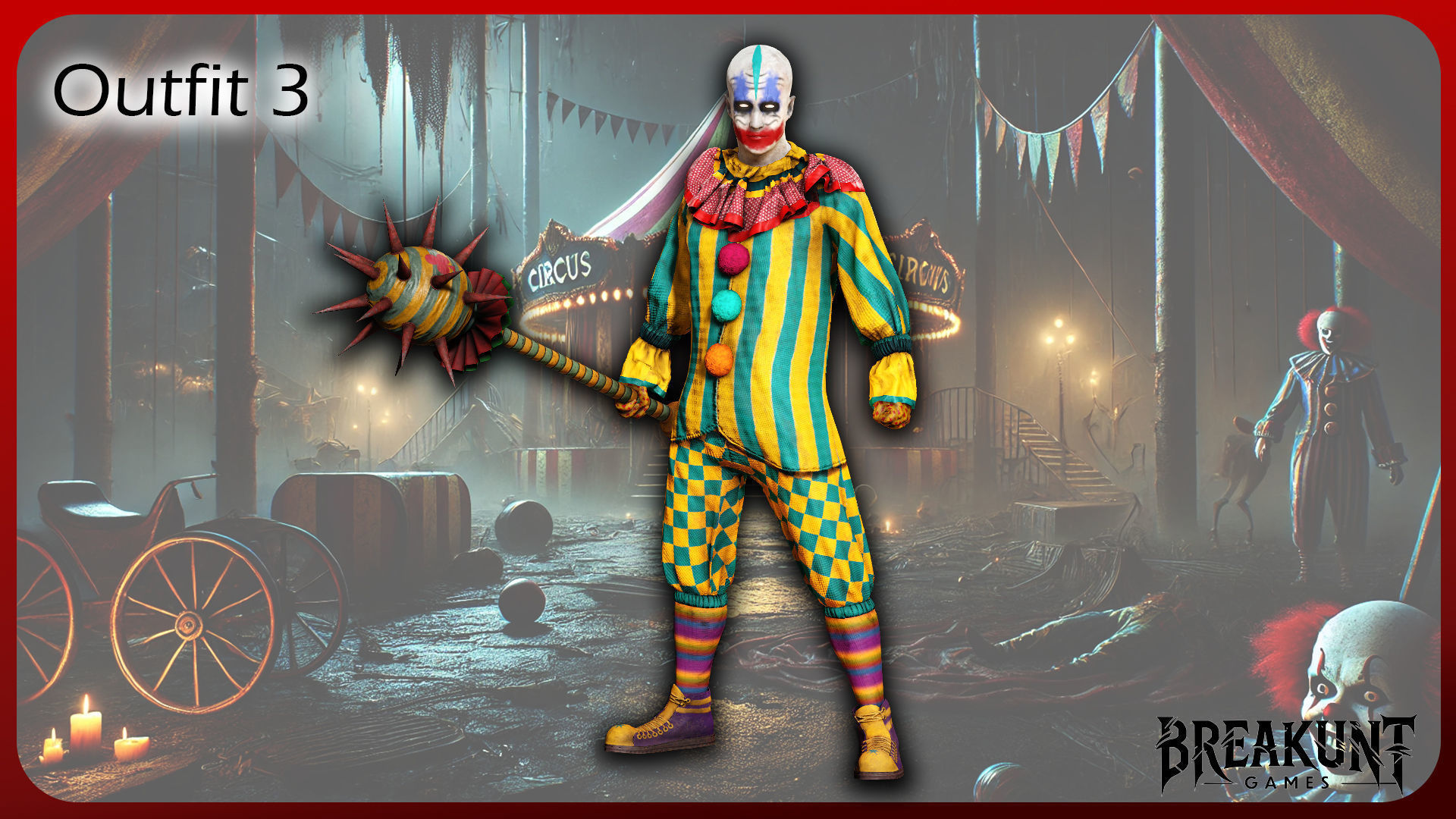 Creepy clown - 3 outfits and 3 assets 3D model_9