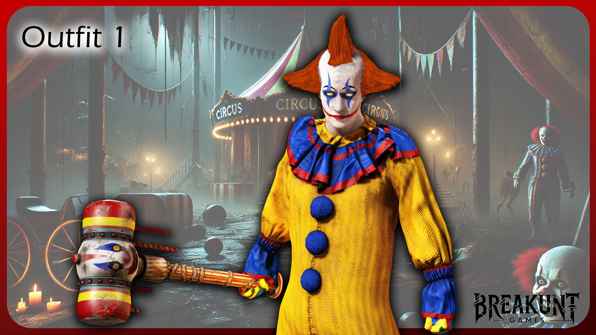 Creepy clown - 3 outfits and 3 assets 3D model_3