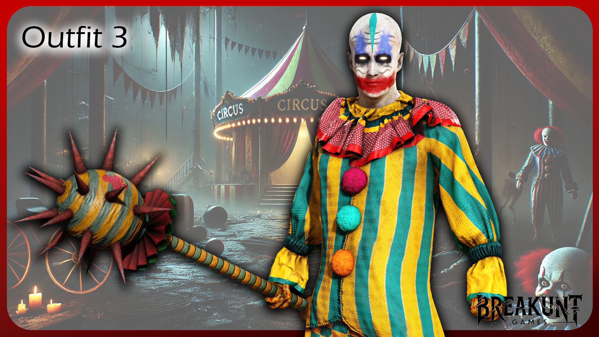 Creepy clown - 3 outfits and 3 assets 3D model_10