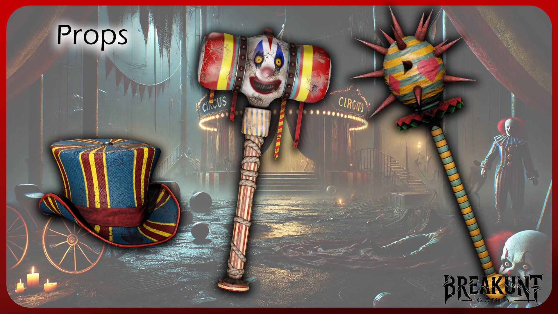 Creepy clown - 3 outfits and 3 assets 3D model_13