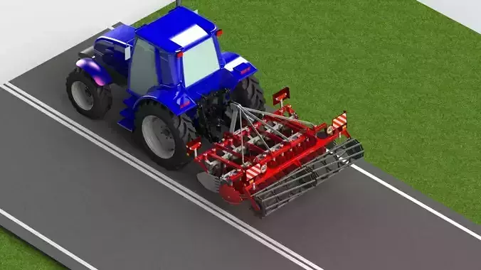 WG 0016 - STL Disc harrow 3m 3D model