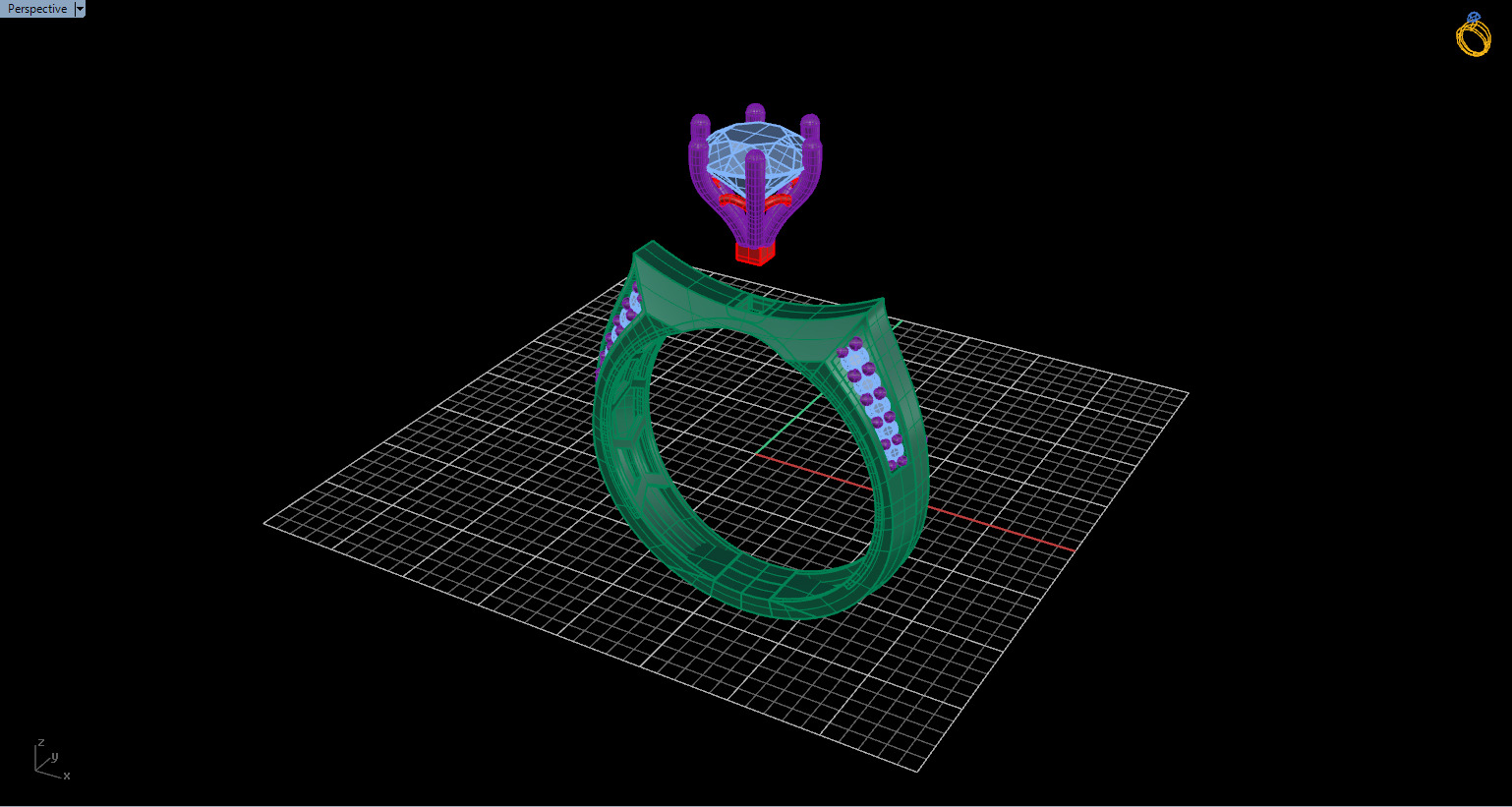 Solitaire Ring 32 3D print model_6