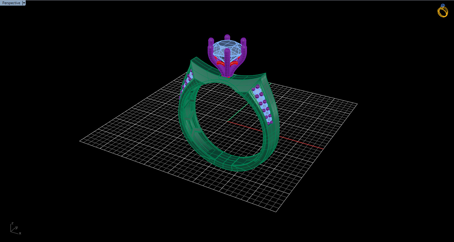 Solitaire Ring 32 3D print model_2
