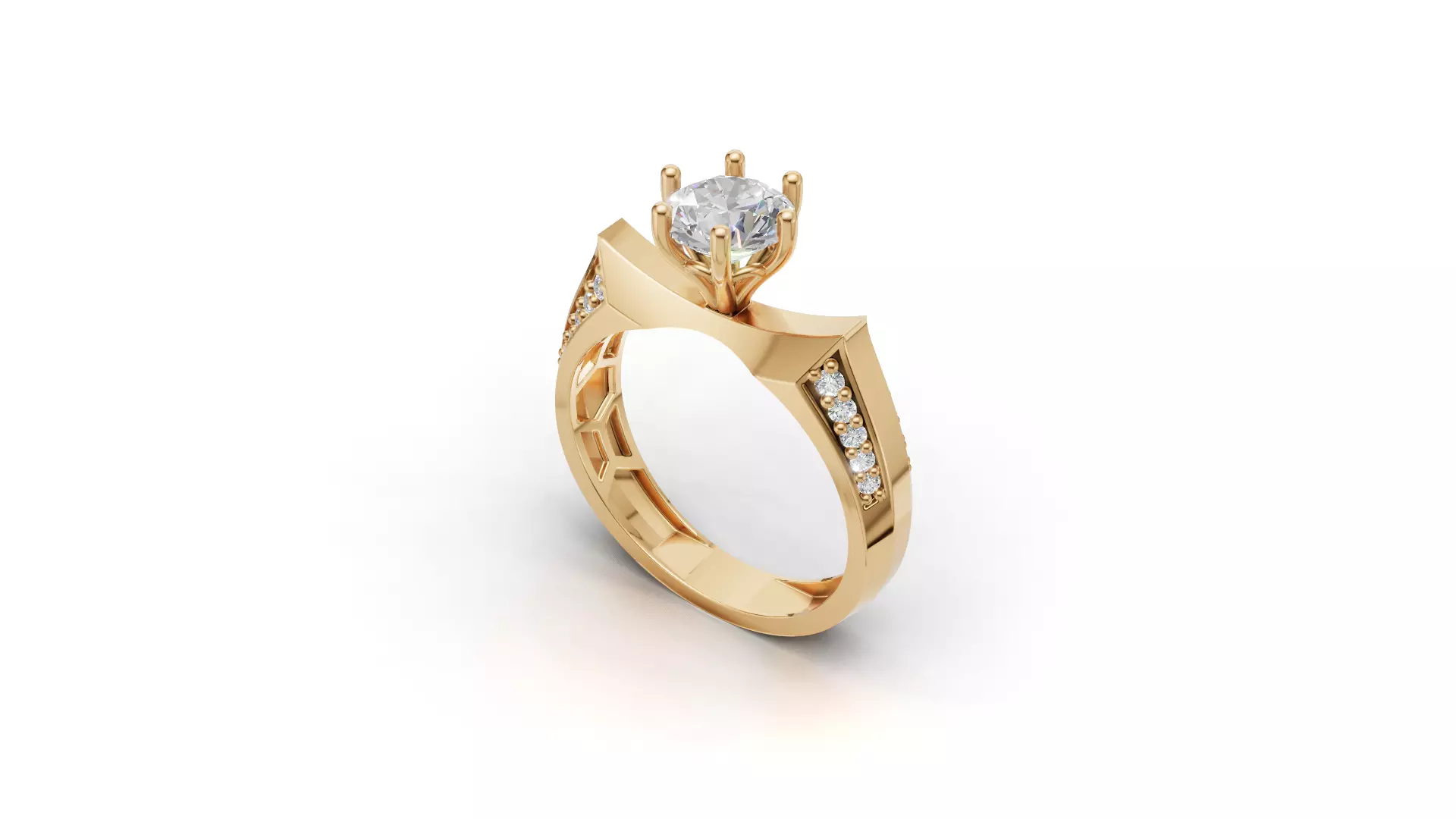 Solitaire Ring 32 3D print model_0