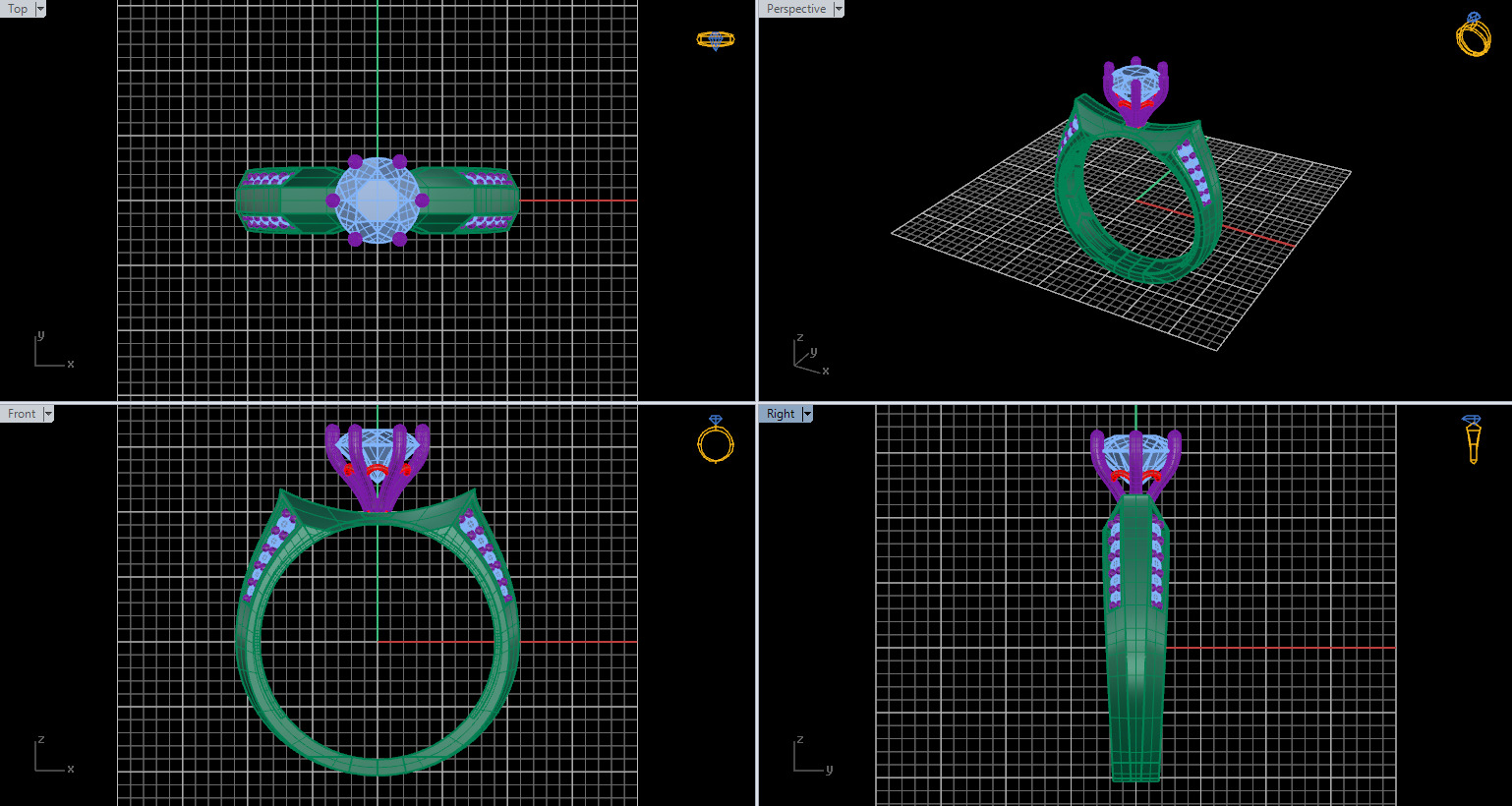 Solitaire Ring 32 3D print model_1