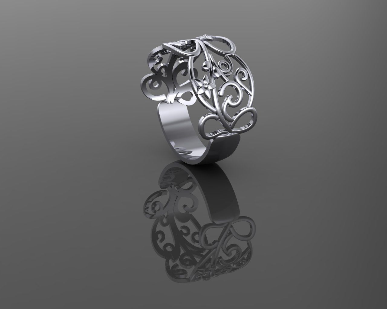 Women Ring 3D print model_11