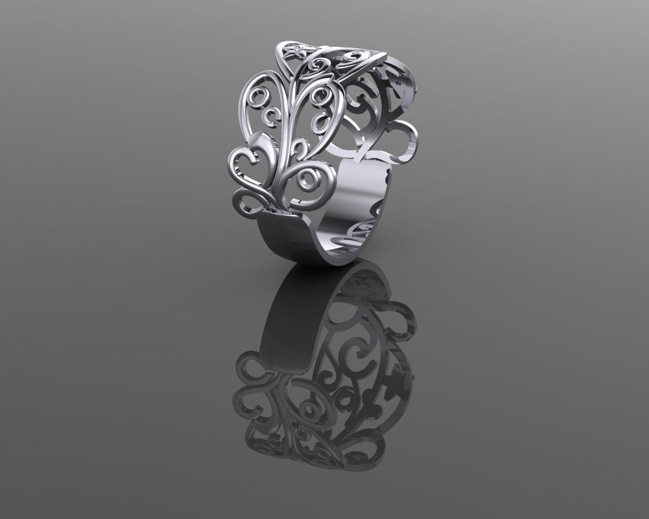 Women Ring 3D print model_12
