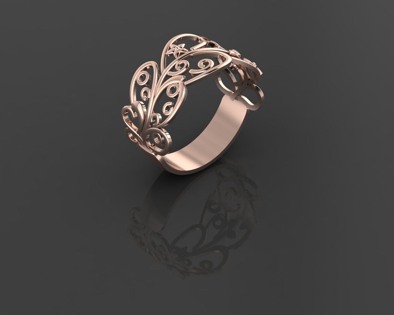 Women Ring 3D print model_14
