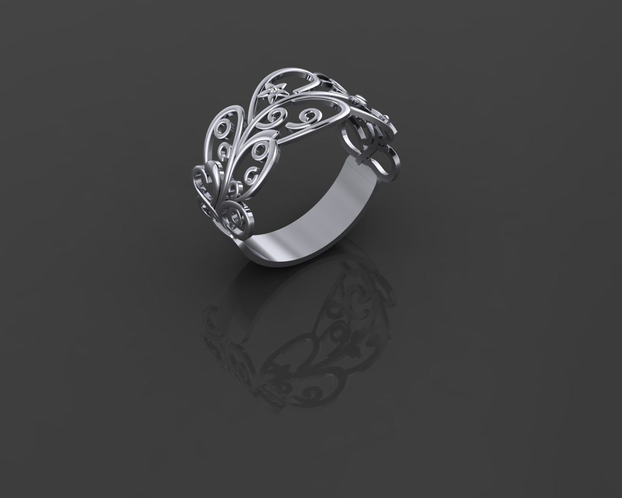 Women Ring 3D print model_7