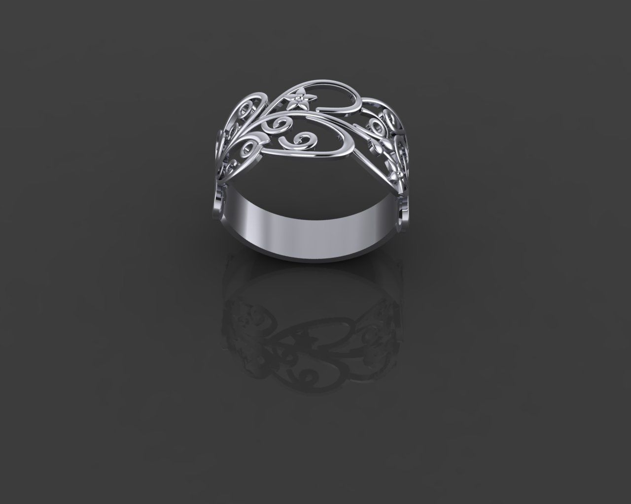 Women Ring 3D print model_9