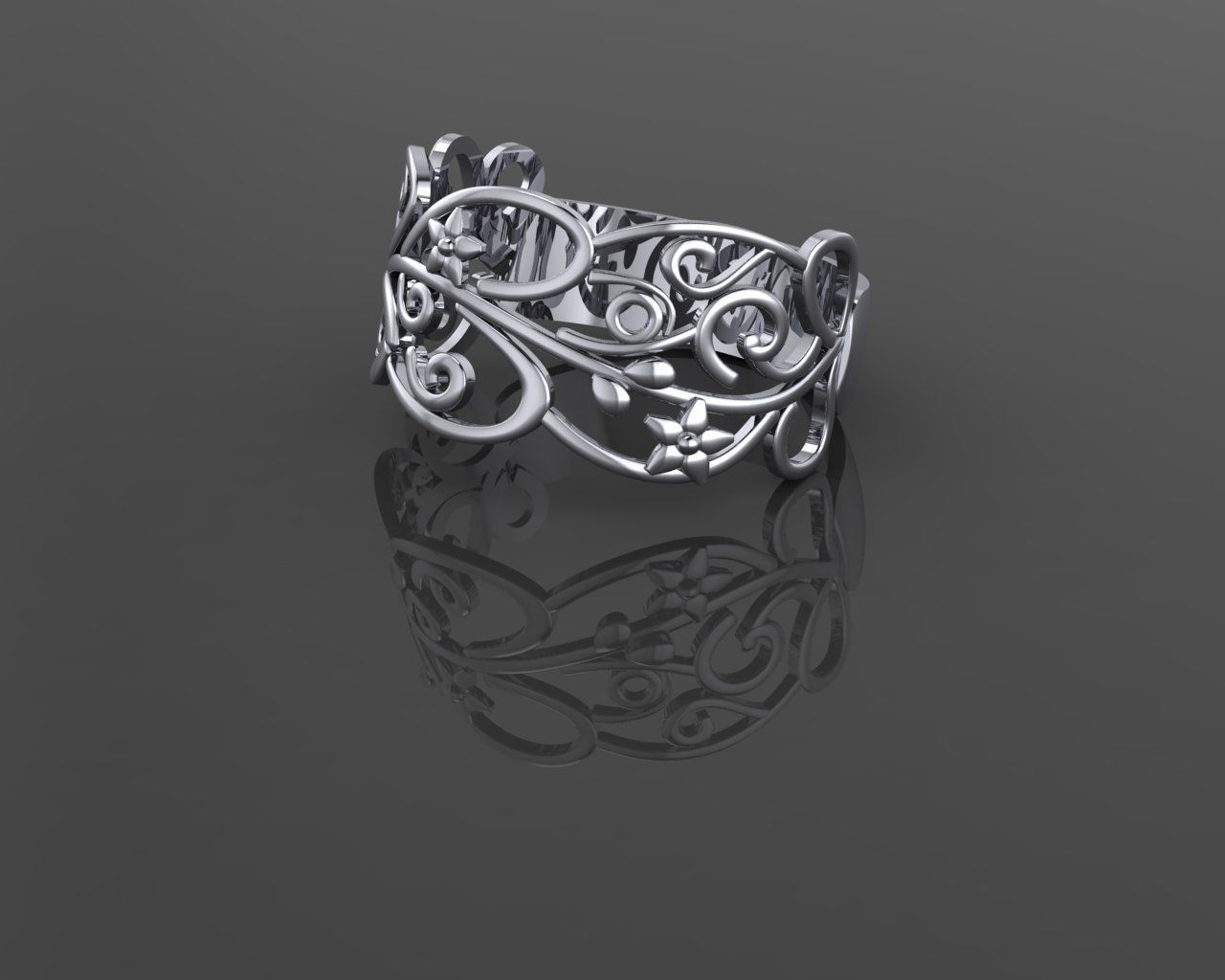 Women Ring 3D print model_13