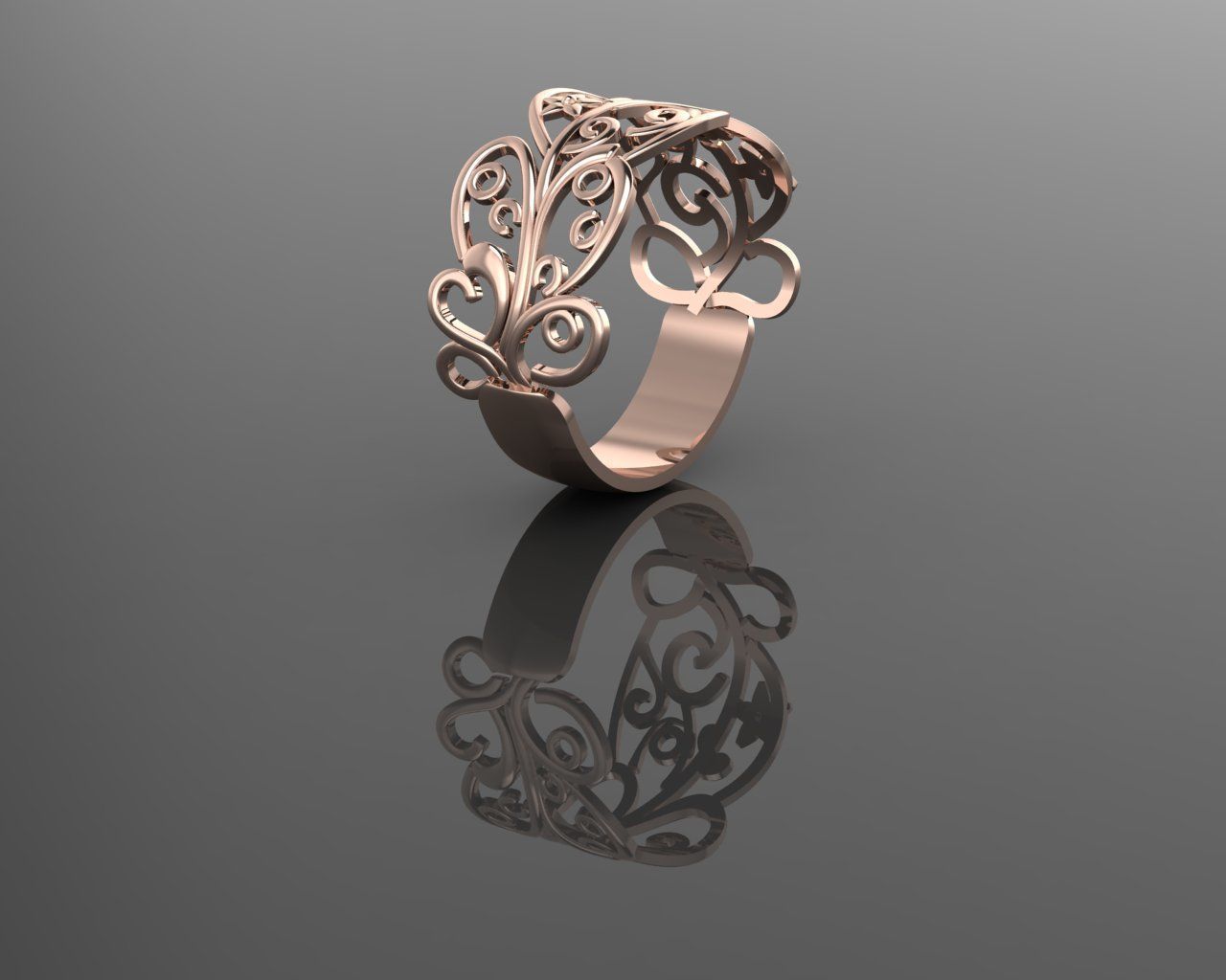 Women Ring 3D print model_19