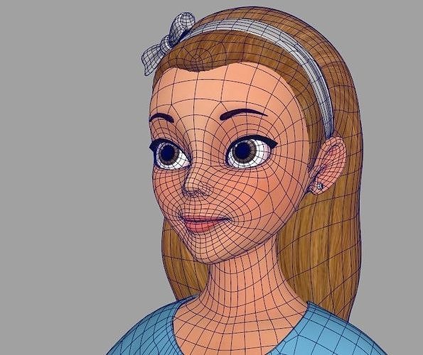 Toon Girl 3D model Low-poly 3D model