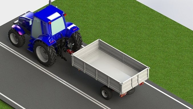 WG 0019 - STL Trailer for traktor 3D model