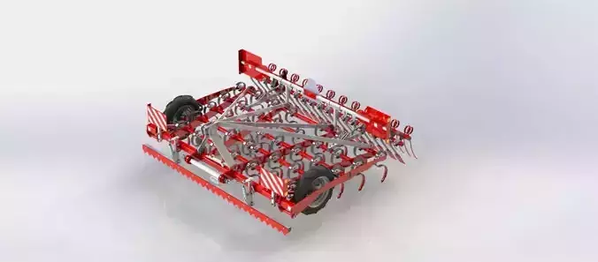WG 0020 - STL Tine harrow 3m 3D model