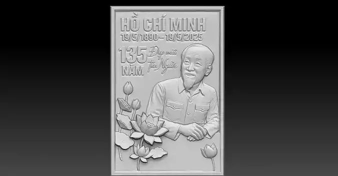 2 HO CHI MINH CNC Relief Model 3D print model