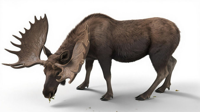 Male Moose - with skeletal animation and 4k textures 3D model