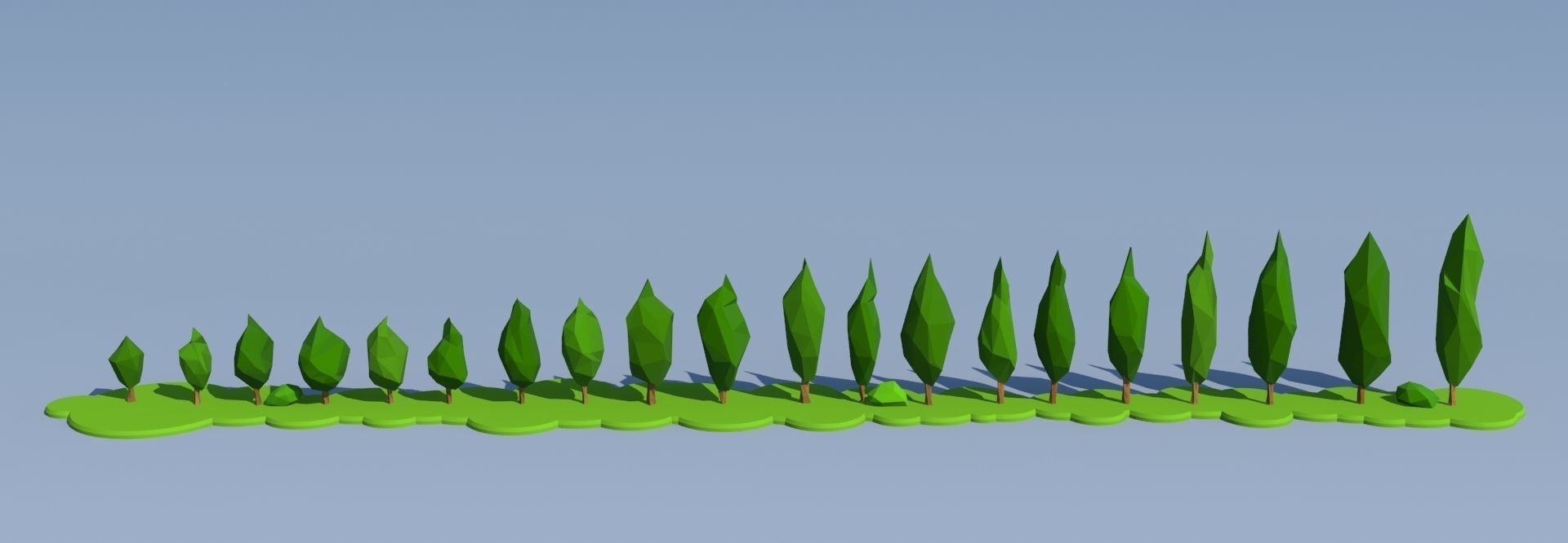 Trees and Bushes Pack - 02 Low-poly 3D model_21