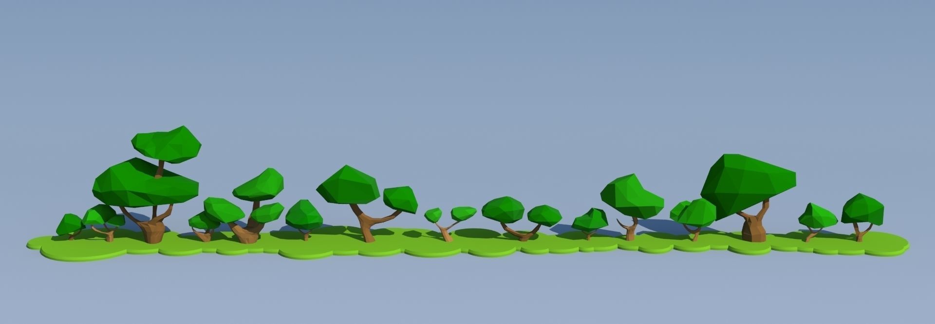 Trees and Bushes Pack - 02 Low-poly 3D model_19