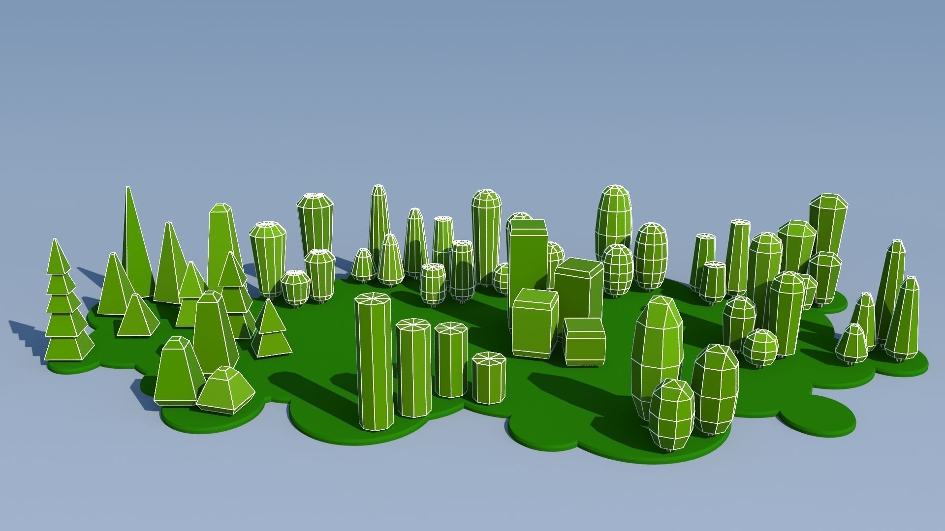 Trees and Bushes Pack - 02 Low-poly 3D model_14