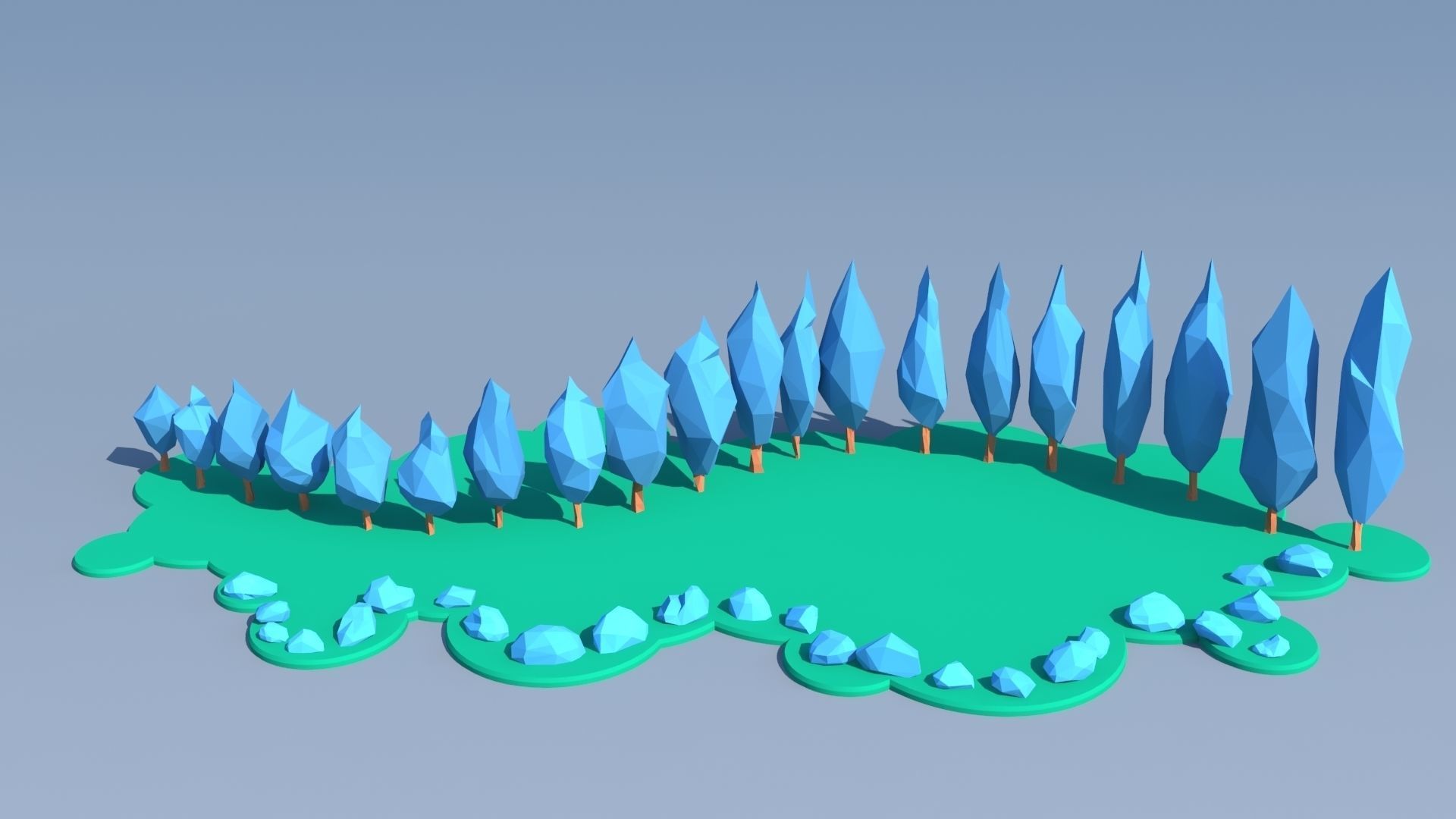 Trees and Bushes Pack - 02 Low-poly 3D model_9