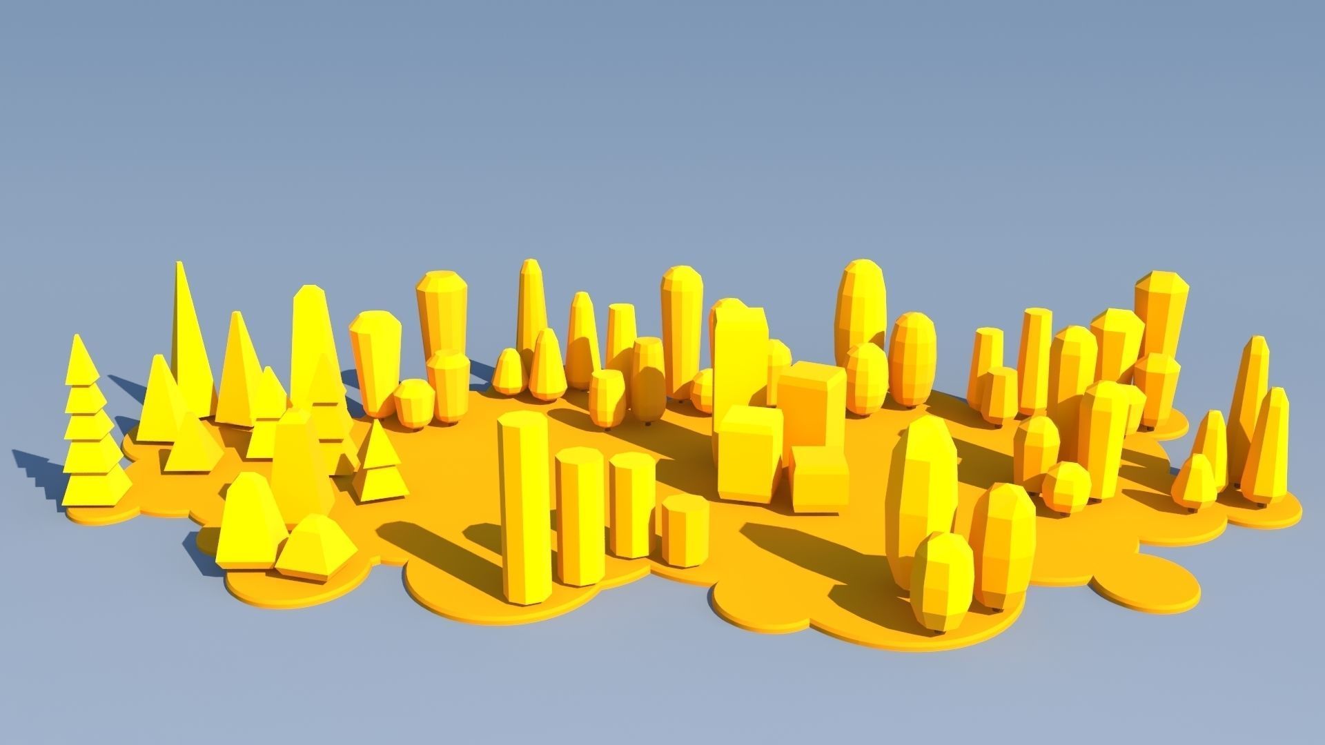 Trees and Bushes Pack - 02 Low-poly 3D model_16