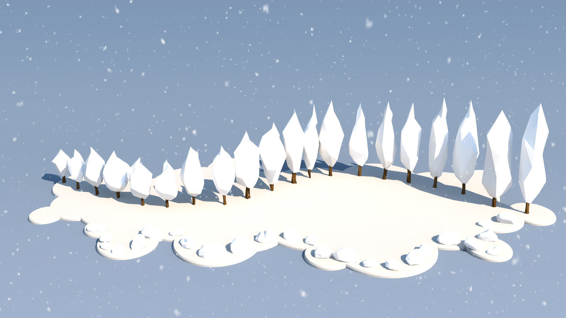 Trees and Bushes Pack - 02 Low-poly 3D model_12