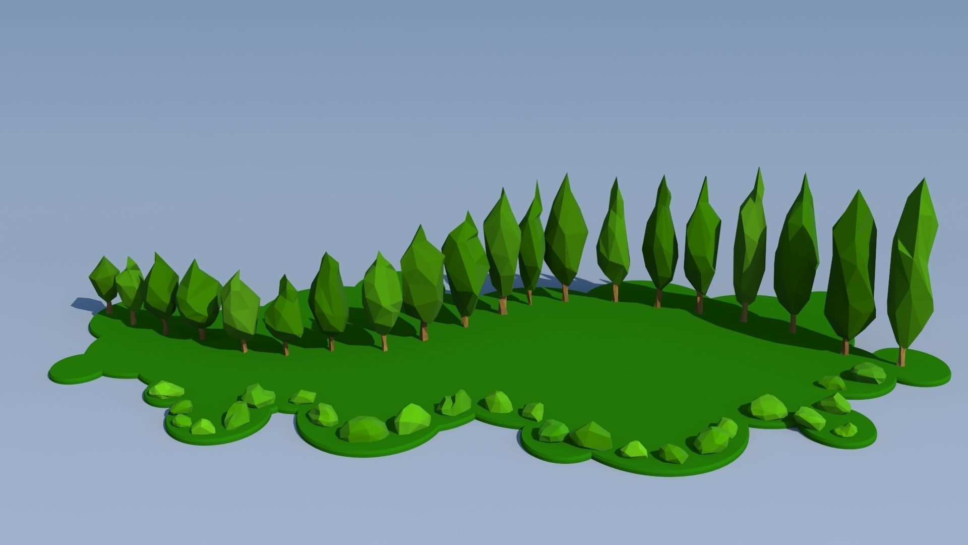 Trees and Bushes Pack - 02 Low-poly 3D model_7
