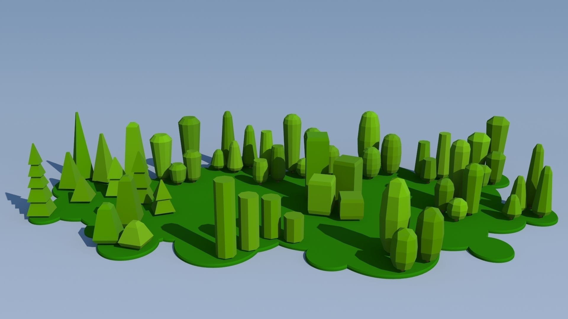 Trees and Bushes Pack - 02 Low-poly 3D model_13