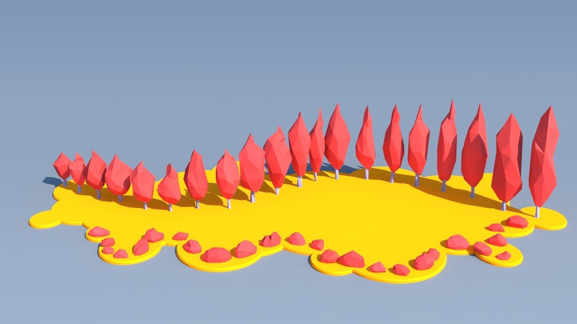 Trees and Bushes Pack - 02 Low-poly 3D model_11