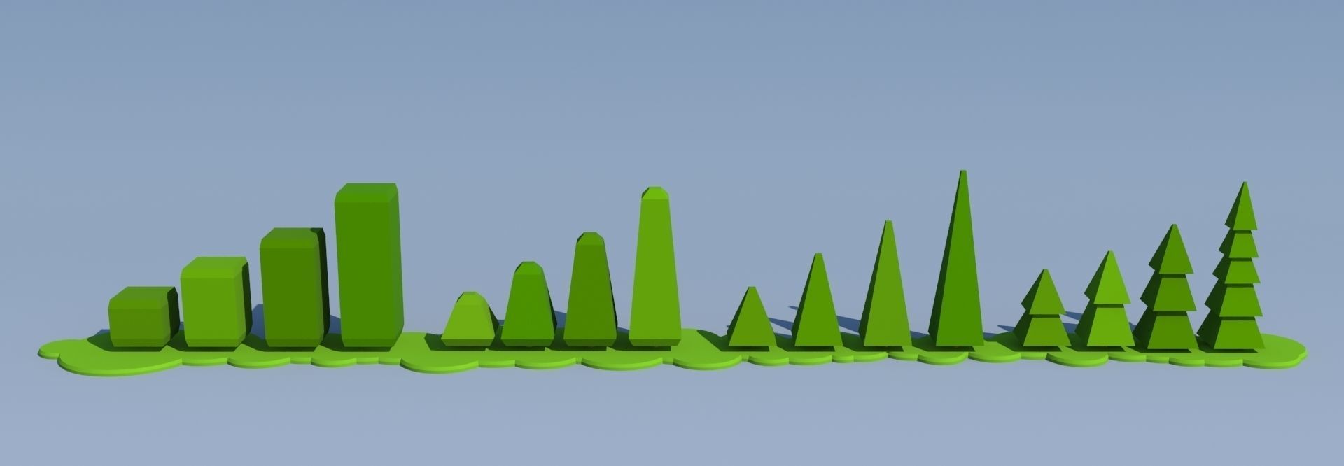 Trees and Bushes Pack - 02 Low-poly 3D model_25