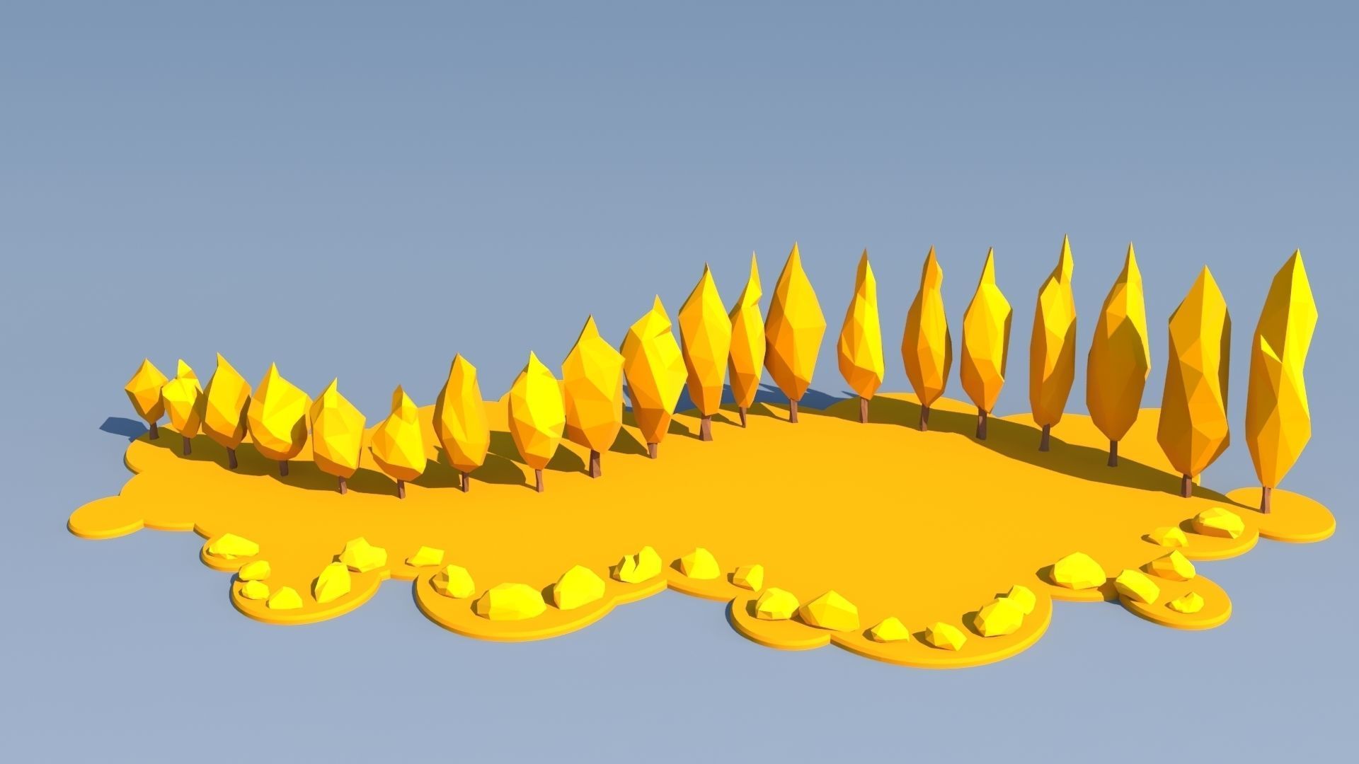 Trees and Bushes Pack - 02 Low-poly 3D model_10