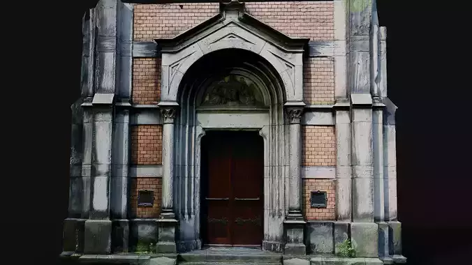 entrance ancient temple doors PBR photogrammetry Low-poly 3D model