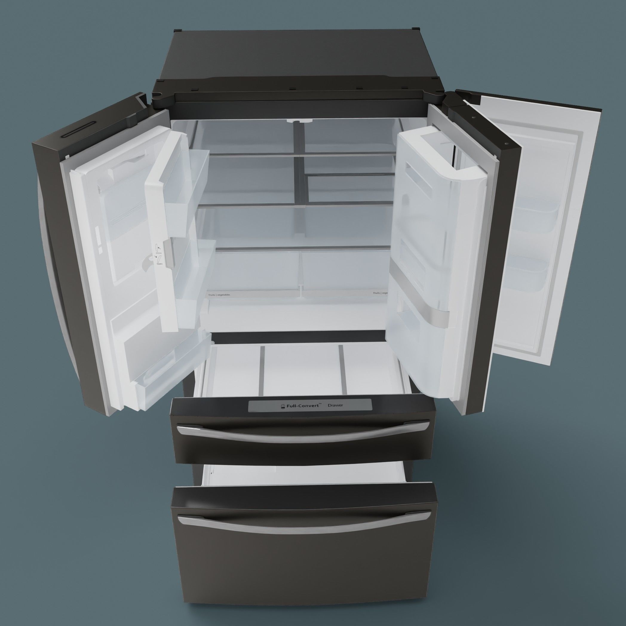 Smart fridge Low-poly 3D model_2