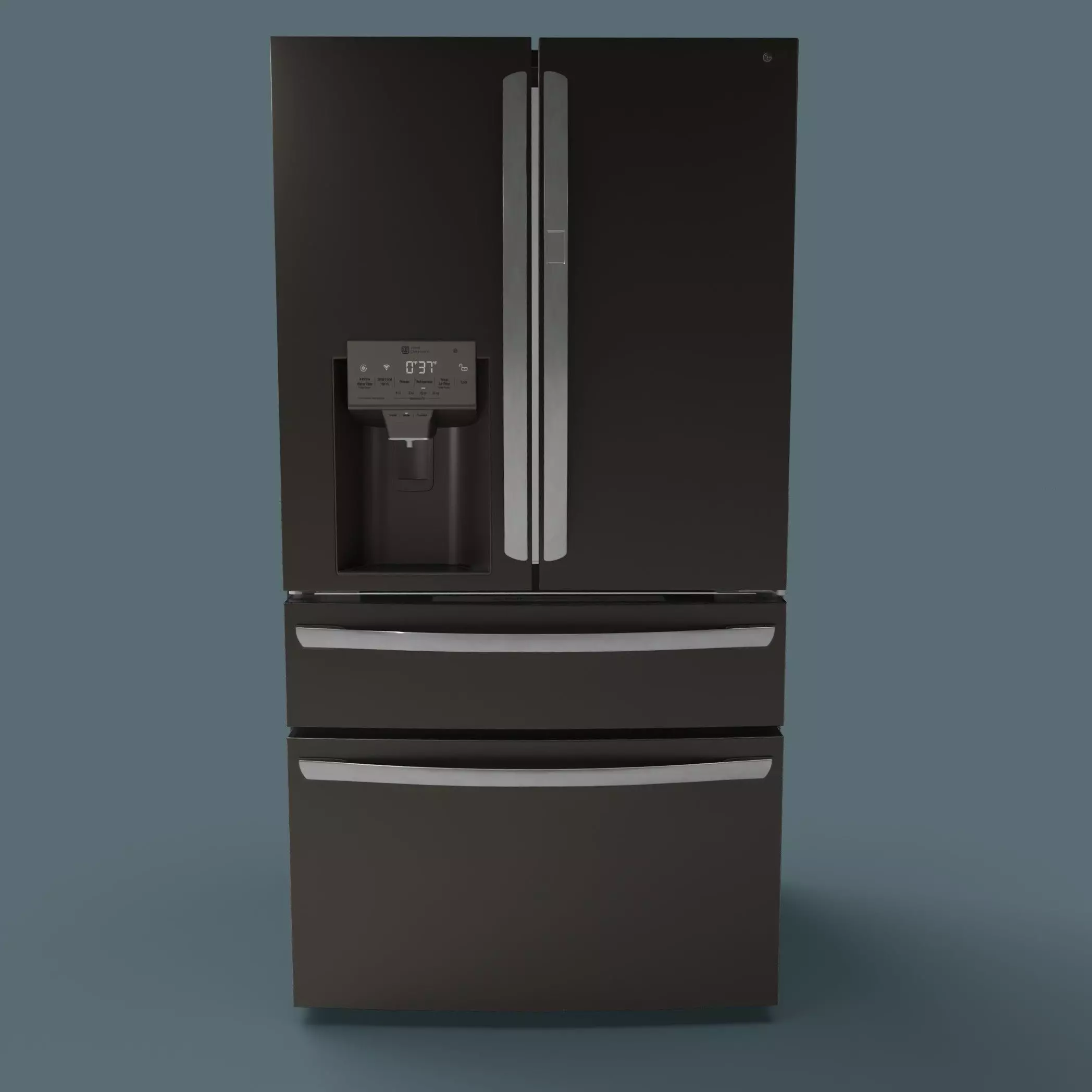 Smart fridge Low-poly 3D model_0