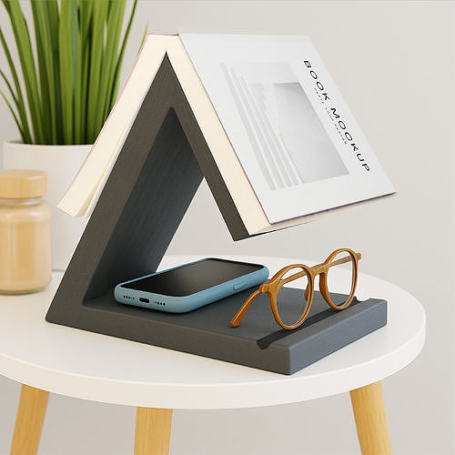 Triangle Book Holder Tablet Kindle Holder  Nightstand Book Stand 3D print model