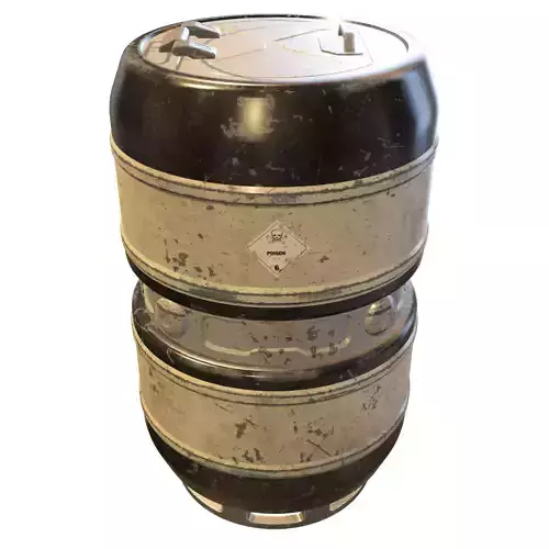 Toxic Industrial Barrel  Sci-Fi Hazardous Waste Container 3D model