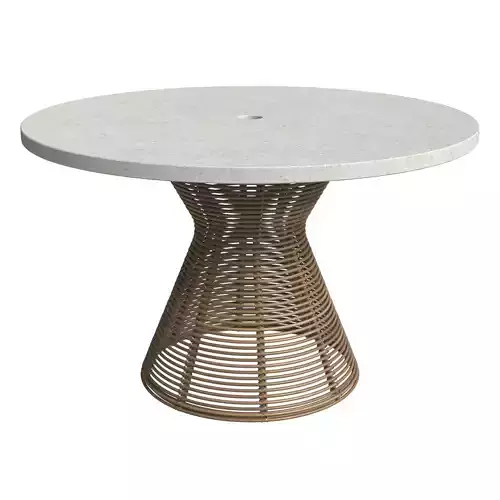 Summer Classics HARRIS ROUND DINING TABLE TRAVERTINE  